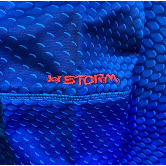 Under Armour Men's Storm Hoodie in Colbalt Blue with Red Logo & Kangaroo Pocket - Picture 8 of 9